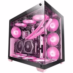 Mars Gaming MCV4 Rose Tour Gaming Custom XXL E-ATX Fenêtre Verre Trempé Avant et Latérale Sans Cadre Structure Modulaire à