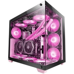 Mars Gaming MCV4 Rose Tour Gaming Custom XXL E-ATX Fenêtre Verre Trempé Avant et Latérale Sans Cadre Structure Modulaire à