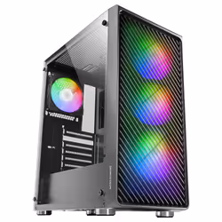 Mars Gaming MCF, Midi Tower, PC, Noir, ATX, micro ATX, Mini-ITX, Jouer, Ambre, Bleu, Vert, Rouge