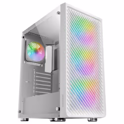 Mars Gaming MCFW, Midi Tower, PC, Blanc, ATX, micro ATX, Mini-ITX, Jouer, Ambre, Vert, Rouge, Bleu