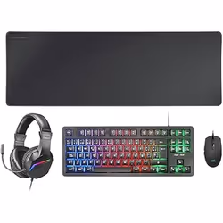Ensemble Clavier Gaming RGB - Mars Gaming - MCP-RGB3 - Souris 3200 DPI - Casque Over-Ear RGB - Tapis de Souris