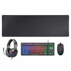 Mars Gaming MCP-RGB3, Avec fil, USB, Clavier à membrane, QWERTY, LED RGB, Noir