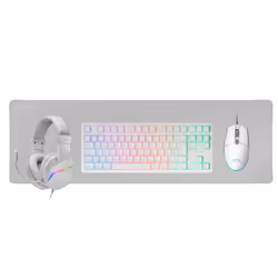 Mars Gaming MCP-RGB3W clavier Souris incluse Jouer USB Français Blanc
