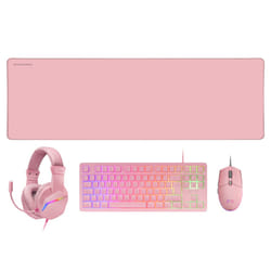 Mars Gaming MCP-RGB3P clavier Souris incluse Jouer USB Français Rose