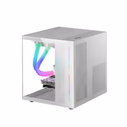 Mars Gaming MC-VIEWW, Mini Tower, PC, Blanc, micro ATX, Mini-ITX, Métal, Verre trempé, Jouer