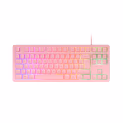Mars Gaming MK023, Avec fil, USB, Clavier à membrane, QWERTY, LED RGB, Rose