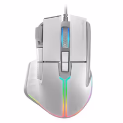 Mars Gaming MMXT, Droitier, Optique, USB Type-A, 12800 DPI, Blanc