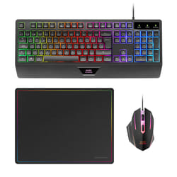 Mars Gaming MCP124 clavier Souris incluse Jouer USB QWERTY Espagnole Noir