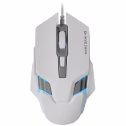 Mars Gaming MM024, Droitier, Optique, USB Type-A, 4000 DPI, Blanc