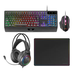 Mars Gaming MCP124PRO clavier Souris incluse Jouer USB QWERTY Espagnole Noir