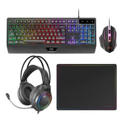 Mars Gaming MCP124PRO clavier Souris incluse Jouer USB AZERTY Français Noir