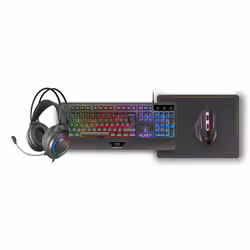 Mars Gaming MCP124PRO clavier Souris incluse Jouer USB AZERTY Français Noir