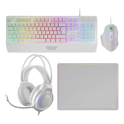 Mars Gaming MCP124PRO clavier Souris incluse Jouer USB QWERTY Espagnole Blanc