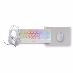 Mars Gaming MCP124PRO clavier Souris incluse Jouer USB QWERTY Espagnole Blanc