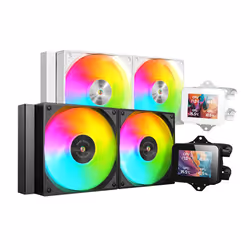Mars Gaming MLVISION240W système de refroidissement d’ordinateur Processeur Refroidisseur de liquide tout-en-un 12 cm Noir
