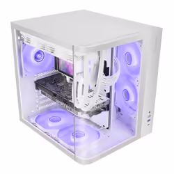 Mars Gaming MC-CURVW Midi Tower Noir, Blanc