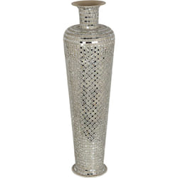 Vase de sol en mosaïque métal/argent