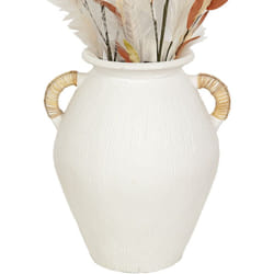 Vase en terre cuite avec poignées en osier