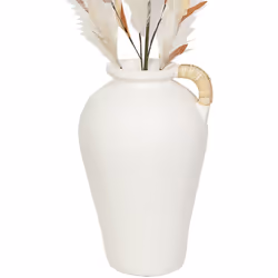 Poignée de corde de vase en terre cuite blanche Matériel: Terre cuite/Corde Couleur blanche Assemblage requis : NON 27x27x40  ...