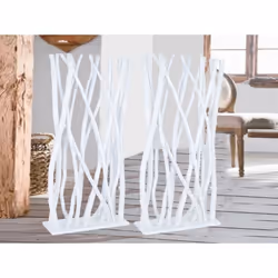 Séparateur de branches en teck blanc Matériau : bois de teck Couleur blanche Assemblage requis : NON 60x15x180 cm