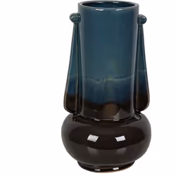 Vase en céramique bleu/noir Matériel: Céramique Couleur: bleu/noir Assemblage requis : NON 20x20x36 cm. Système d'ancrage : N ...