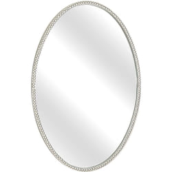 Cordon ovale miroir en métal argenté