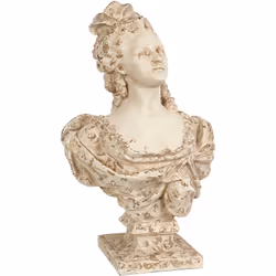 Buste en résine Marie-Antoinette Matériel: Résine Beige Assemblage requis : NON 40x30x67 cm. Système d'ancrage : NON