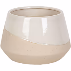 Pot en céramique Beife/Blanc Matériel: Céramique Couleur: beige/blanc Assemblage requis : NON 25x25x18 cm. Système d'ancrage  ...