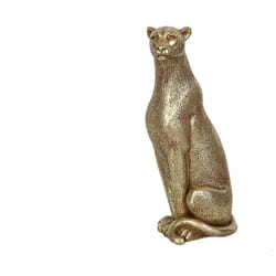 Figurine Léopard en Résine Dorée