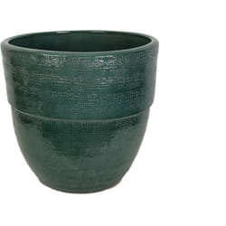 Fijalo - Cache-pot en céramique verte émaillée