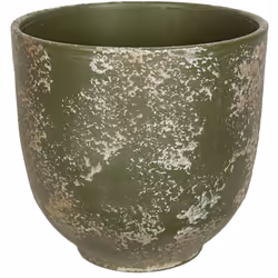 Cache-pot en céramique vert antique Matériel: Céramique Couleur verte Assemblage requis : NON 20x20x20 cm. Système d'ancrage ...
