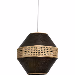 Lampe à suspension en rotin noir/naturel Matériel: Rotin Couleur: noir/naturel Assemblage requis : NON 40x40x40 cm. Système d ...