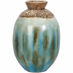 Vase en terre cuite Matériau : Terre cuite Couleur: Bleu Marron Assemblage requis : NON 22x22x35 cm. Système d'ancrage : NON