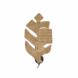 Applique Feuille de Rotin Matériau : rotin/métal. Couleur naturelle Assemblage requis : NON 35x5x60 cm. Système d'ancrage : O ...