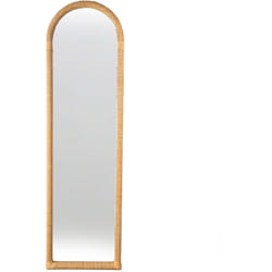 Miroir de toilette en rotin 1/2 points