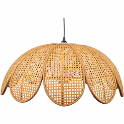 Lampe à suspension fleur en rotin Matériel: Bambou Couleur naturelle Assemblage requis : NON 70x70x31 cm. Système d'ancrage : ...
