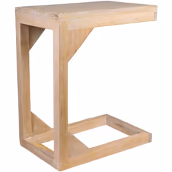 Table en bois de manguier naturel en forme de « C » Matériau : poignée/Dm Couleur blanche Assemblage requis : NON 29x43x53cm. ...