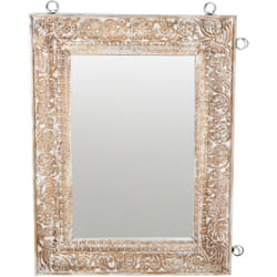 Miroir sculpté en bois de manguier