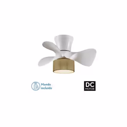 Ventilateur de Plafond 3 Pales / Lampe Métal / Abs Blanc Matériau : métal/bois Couleur: blanc/naturel Assemblage requis : OUI ...