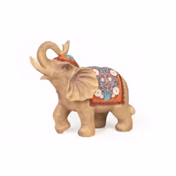 Figurine en résine d'éléphant coloré Matériel: Résine Couleur: Beige/Rouge Assemblage requis : NON 24x10x22 cm. Système d'anc ...