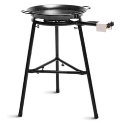 Briebe - medium Set Paella Brûleur à Gaz 40-20cm +Poêle à Paella Émaillée 46cm +Support à 3 Pied Noir