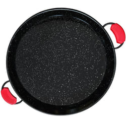 Pan38 Poêle À Paella Valencienne Émaillée 38 Cm, Acier Émaillé Antiadhésif, 8 Portions Noir - Briebe