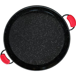 Briebe - PAN42 Poêle à Paella Valencienne Émaillée 42cm, Acier Émaillé Antiadhésif, 10 Portions Noir
