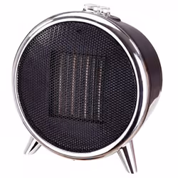 Briebe HT1129, Chauffage de ventilateur électrique, Vitrocéramique, Intérieure, Sol, Noir, Argent, Plastique