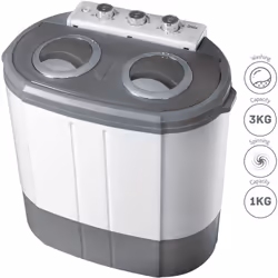 Lavez vos vêtements rapidement et efficacement avec la mini lave-linge centrifugeuse portable de Briebe. Son design compact,  ...