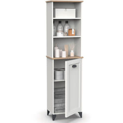 Briebe - Eterna Colonne de Salle de Bain, Meuble de Rangement, Armoire Haute, Style Vintage Blanc