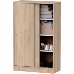 Nova Armoire Chambre Rangement, Meuble à Chaussures, Portes Coulissantes 120x74x33cm Bois - Briebe