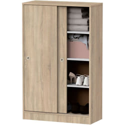Nova Armoire Chambre Rangement, Meuble à Chaussures, Portes Coulissantes 120x74x33cm Bois - Briebe