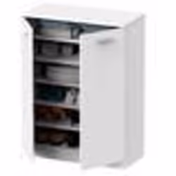 Armoire Chambre Rangement Meuble à Chaussures Portes Coulissantes 101x74x36cm Briebe Nova  Blanc 01543