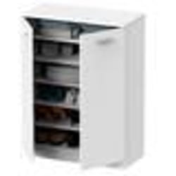Armoire Chambre Rangement Meuble à Chaussures Portes Coulissantes 101x74x36cm Briebe Nova  Blanc 01543